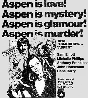ASPEN - THE COMPLETE SERIES (NBC 1977) Perry King, Sam Elliott, Gene Barry, Roger Davis, Bo Hopkins, Michelle Phillips, Jessica Harper, John Houseman, Joseph Cotton, Anthony Franciosa, Doug Heyes, Jr., John McIntire - Image 2